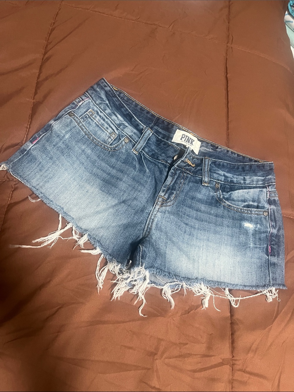 PINK Victoria's Secret Blue Denim High-Rise Shorts